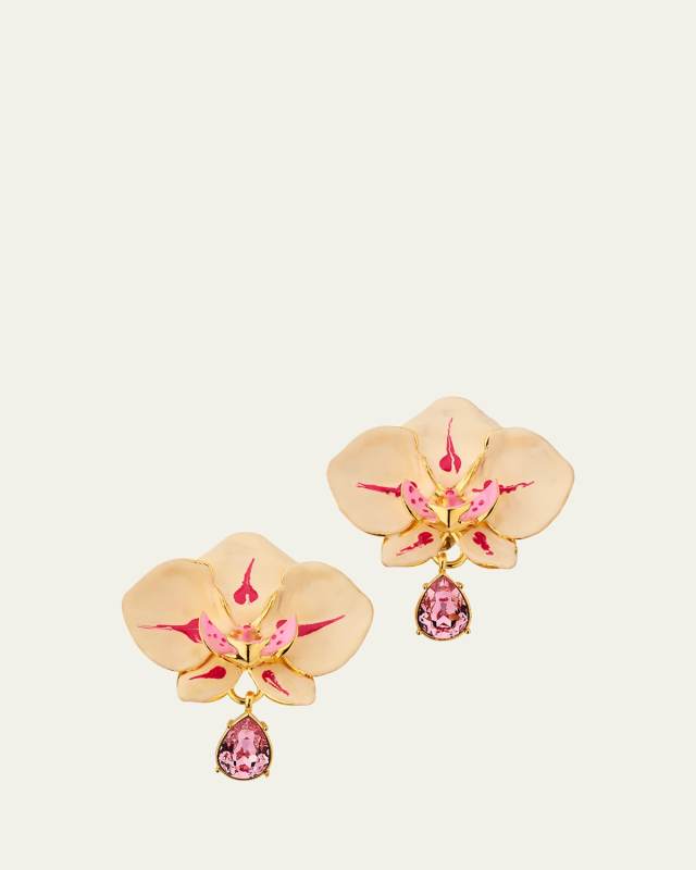 Orchid Enamel Earrings